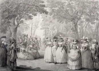 Figuras elegantes en los Jardines de Vauxhall