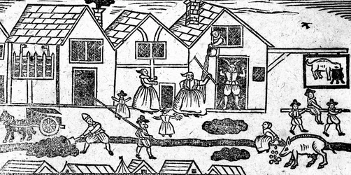Escena Callejera Isabelina, de Un Libro de Baladas de Roxburghe