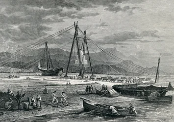 Embarque de un bloque de mármol: Avenza