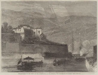 Embarque del Cuerpo del Czarevich en Villafranca, para su Transporte a Rusia