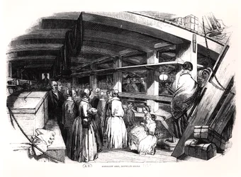 Barco de emigrantes, entre cubiertas, 1850