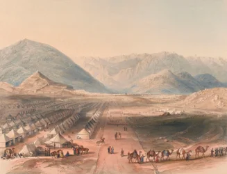 Campamento del Ejército de Kandahar, al mando del General Nott, fuera de las murallas de Caubul [sic].