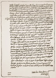Final de una carta a la Reina Isabel, de María, Reina de Escocia, cuando estaba en prisión, pidiendo tener un capellán católico, ilustración de The Church of England: A History for the People por H.D.M. Spence-Jones