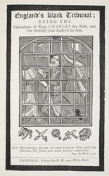 El Tribunal Negro de Inglaterra, ilustración de Chap-books of the Eighteenth Century de John Ashton, publicado en 1882