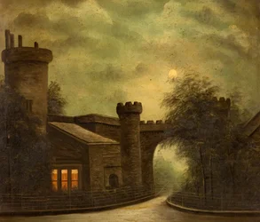 Entrada al Parque Towneley, a la luz de la luna