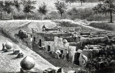 Tumbas etruscas excavadas por el Signor Mancini en Orvieto