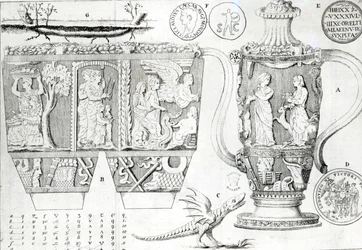 Jarrón etrusco y diseños