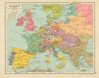Europa en 1519 (litografía en color)