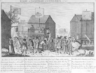 Europa enmascarada, o la farsa real, por G. Foster, 1747