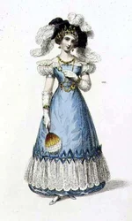 Vestido de noche, lámina de moda de Ackermann