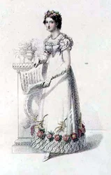 Vestido de Noche, lámina de moda de Ackermann