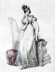 Vestido de Noche, lámina de moda de Ackermann