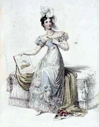 Vestido de noche, lámina de moda de Ackermann