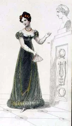 Vestido de Noche, lámina de moda de Ackermann