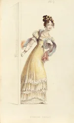 Vestido de noche, lámina de moda de Ackermanns Repository of Arts