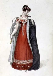 Vestido de noche o vestido de baile, lámina de moda de Ackermann