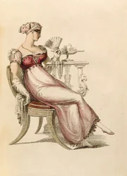 Vestido de noche o vestido de baile, lámina de moda de Ackermanns Repository of Arts