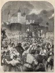 Ejecución del Duque de Northumberland en Tower Hill - 1553 (John Dudley)