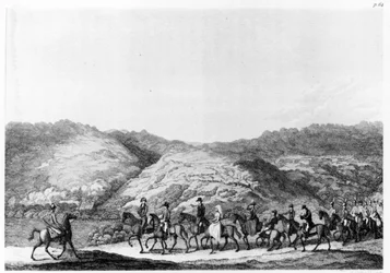 Expedición al interior dirigida por de Mist, de Viajes en el Sur de África por Hinrich Lichtenstein, grabado por George Corbould, 1812
