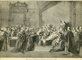 Fatal Incautación del Conde de Chatham en la Cámara de los Lores, 1778