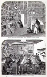 Tienda de Ropa Propia de las Prisioneras y el Aula de los Niños en la Prisión de Tothill Fields, de 