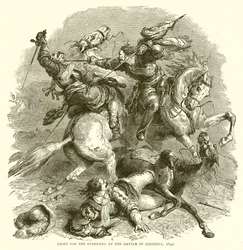 Lucha por el Estandarte en la Batalla de Edgehill, 1642