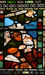 Figuras asistiendo al Sermón del Monte