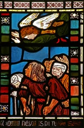 Figuras asistiendo al Sermón del Monte