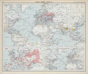 Lino, cáñamo, yute, etc. (litografía en color)