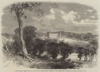 Floors Castle, Kelso, Residencia del Duque de Roxburghe, visitada por el Príncipe y la Princesa de Gales