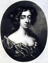 Frances Teresa Stuart (1647-1702) Duquesa de Richmond, ilustración de Retratos de Personajes Ilustres en la Historia Británica grabado por Richard Earlom (1743-1822) y Charles Turner (c.1775-1857)