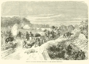 Captura de vagones de provisiones prusianos por los franceses antes de Thionville, septiembre 1870