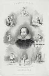 Frontispicio para las Historias, de Las Obras Completas de Shakespeare, revisado por J. O. Halliwell, grabado por G. Greatbach