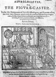 Frontispicio de Astrologaster, o el Caster de Figuras por John Melton, publicado en 1620