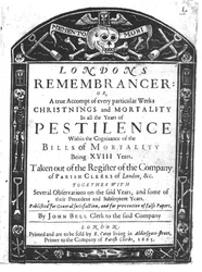 Frontispicio de El Recordador de Londres por John Bell, 1665