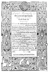 Frontispicio de un Calendario Romano, 1591