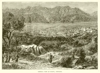 Vista general de Esparta, restaurada