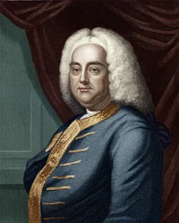 George Frederic Handel, grabado por Thomson (posterior coloración)
