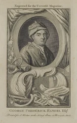 George Frideric Handel, grabado para la Universal Magazine