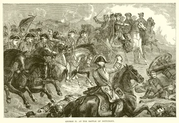 Jorge II en la batalla de Dettingen