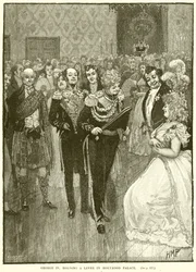 Jorge IV celebrando una recepción en el Palacio de Holyrood