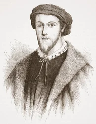 George Wishart, de una impresión en posesión de David Laing, ilustración de La Historia del Protestantismo de James Aitken Wylie, pub. 1878