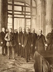 Políticos alemanes en el Palacio de Versalles, 1919