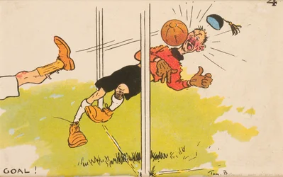 ¡Gol!, postal montada