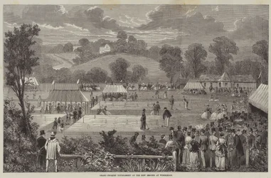 Gran Torneo de Croquet en el Nuevo Terreno de Wimbledon (grabado)