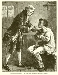 Granville Sharp compadeciéndose del esclavo maltratado, 1703