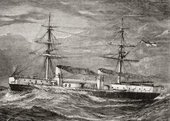 HMS Inflexible, Clase Invencible de Crucero de Batalla de la Marina Real Británica, ilustración de 