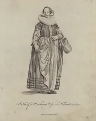 Traje de la Esposa de un Comerciante en Holanda en 1640