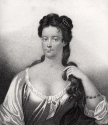 Henrietta Knight, grabado por Bocquet, ilustración de 