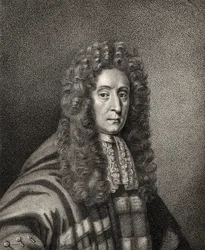 Henry Hare Lord Colerane, grabado por Bocquet, ilustración de 